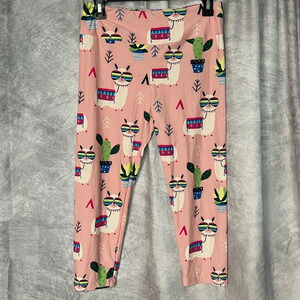 She’s Got Leggz Pink Llama & Cactus Print Carpris - One Size